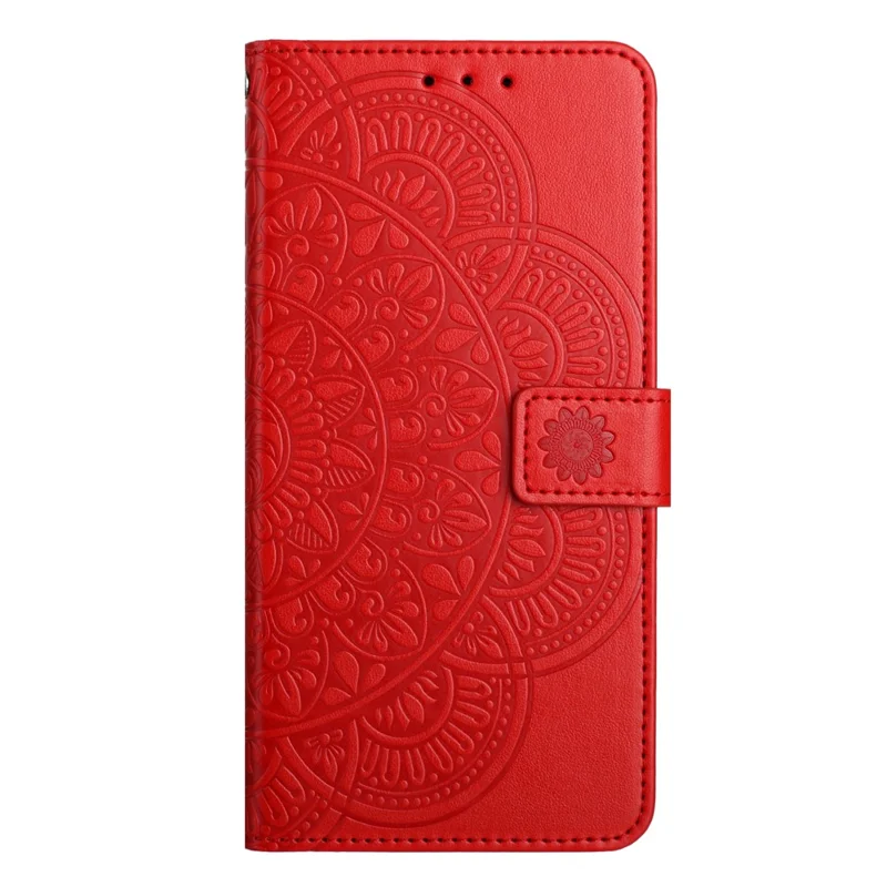 For Samsung Galaxy A35 5G Cell Phone Case Flower Pattern Full Protection Cover - Red