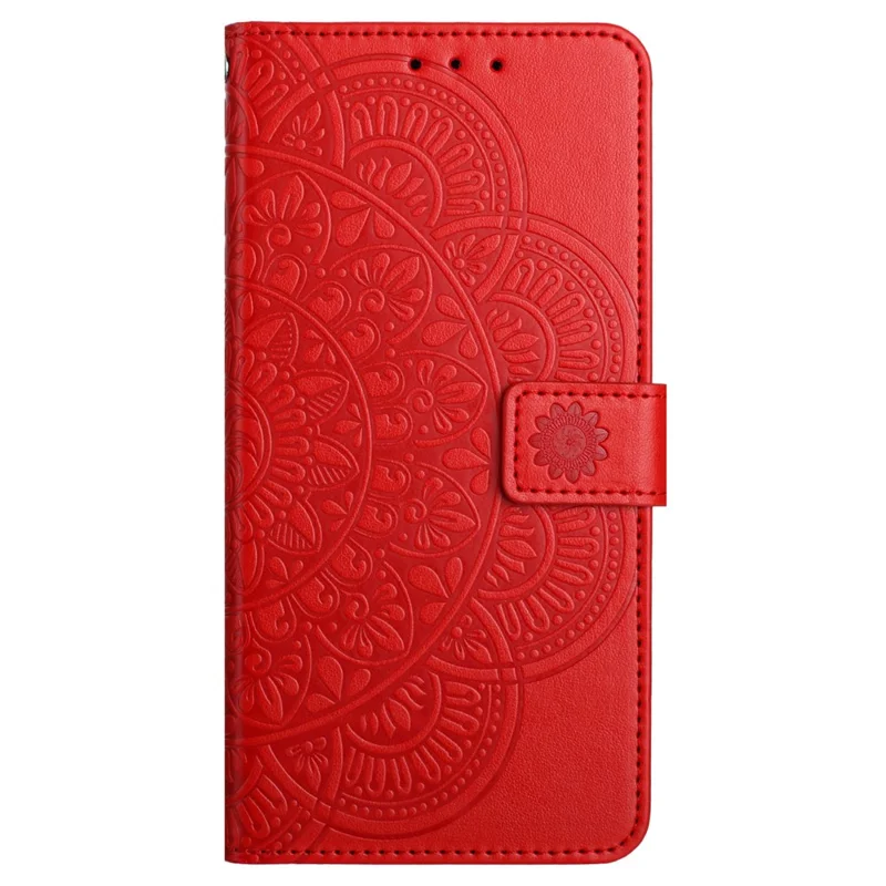 Per Samsung Galaxy A52 5G / 4G / A52s 5G Custodia con motivo a fiore stampato Chiusura magnetica Stand Cover per telefono - Rosso