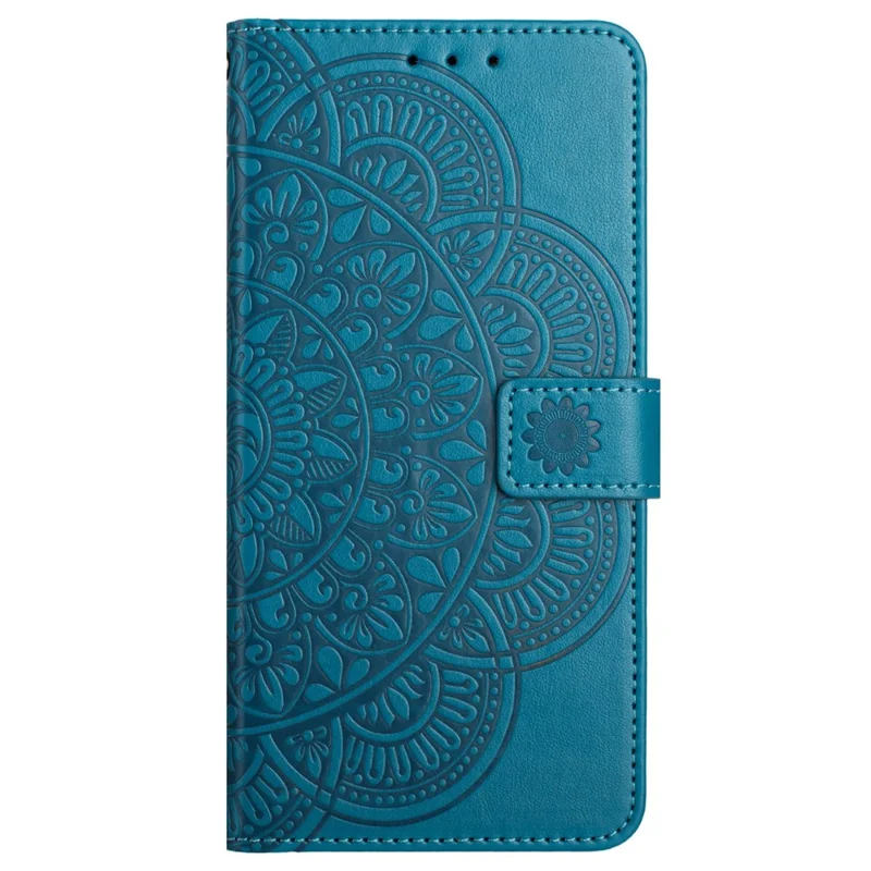 For Samsung Galaxy A53 5G Case Flower Pattern Magnetic Closure Full Protection Phone Cover - Blue