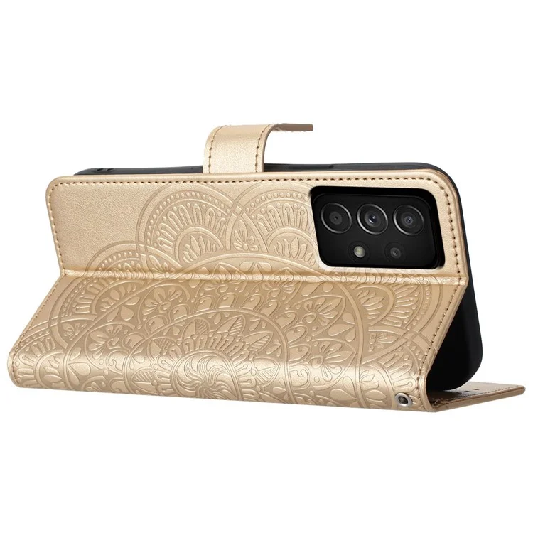 Funda de cuero con soporte de tarjeta para Samsung Galaxy A73 5G - Dorado