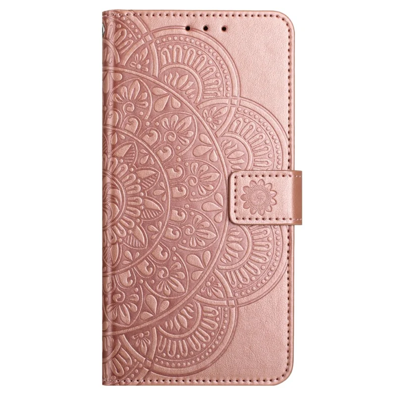 For Samsung Galaxy A32 5G / M32 5G Case Flower Pattern Leather Flip Phone Cover - Rose Gold