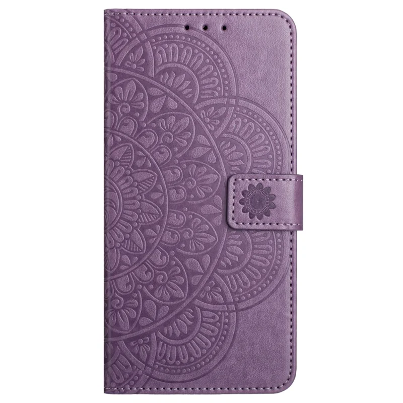 For Samsung Galaxy S23 Cell Phone Cases Flower Pattern Anti-fall Leather Cover - Purple