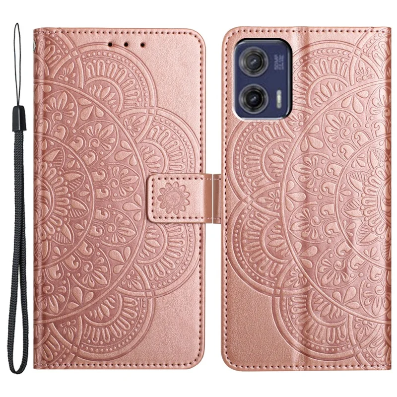For Motorola Moto G73 5G Leather Case Stand Full Protective Phone Cover - Rose Gold