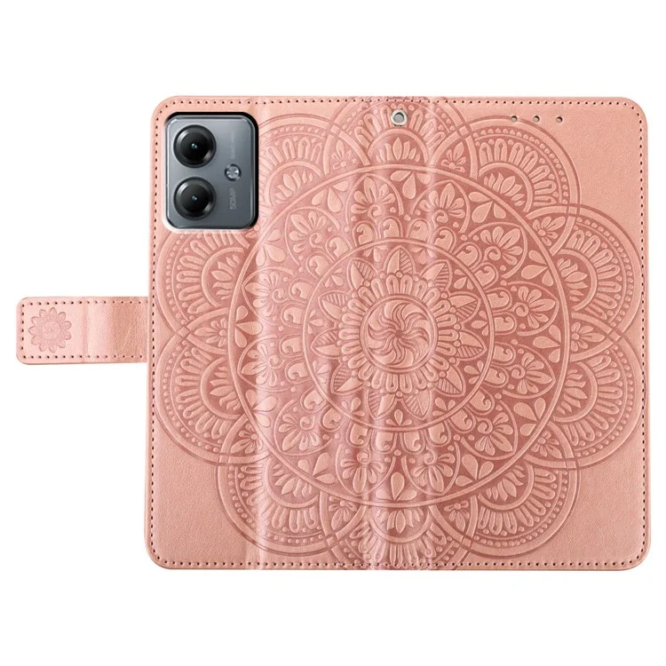 Para Motorola Moto G54 5G Case Card Slots Magnetic Protective Phone Cover - Rose Gold