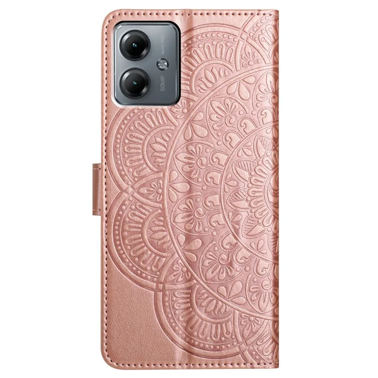 Para Motorola Moto G54 5G Case Card Slots Magnetic Protective Phone Cover - Rose Gold