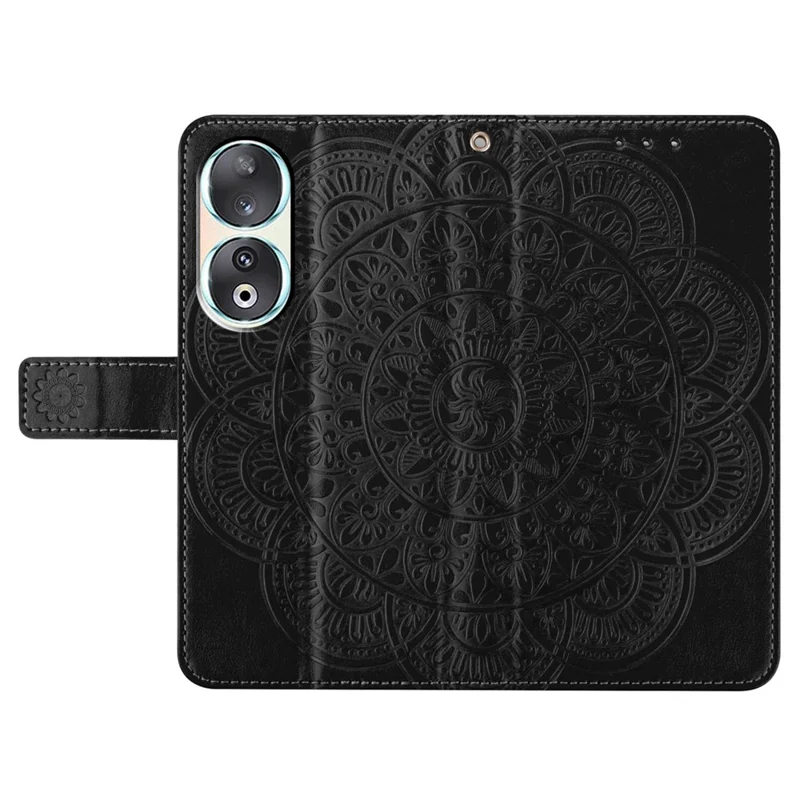 Чехол-книжка для телефона For Honor 90 из кожи, с 3 слотами для карт - черный 