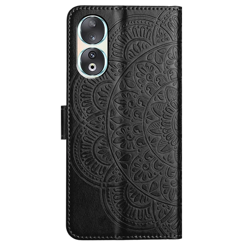Чехол-книжка для телефона For Honor 90 из кожи, с 3 слотами для карт - черный 