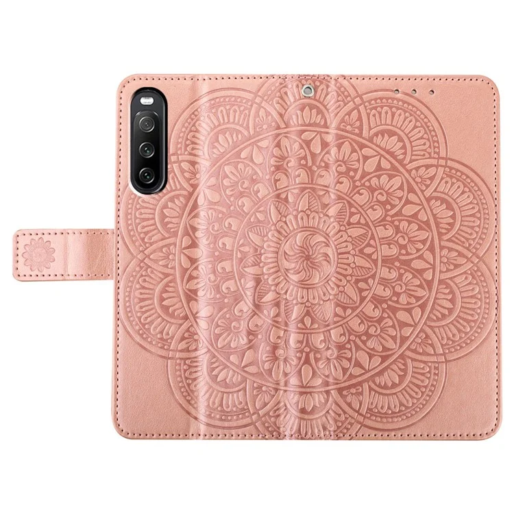 For Sony Xperia 10 V Case Magnetic Closure Handbag Leather Phone Cover - Rose Gold