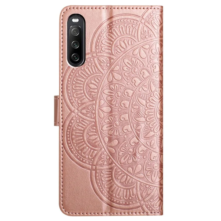 For Sony Xperia 10 V Case Magnetic Closure Handbag Leather Phone Cover - Rose Gold