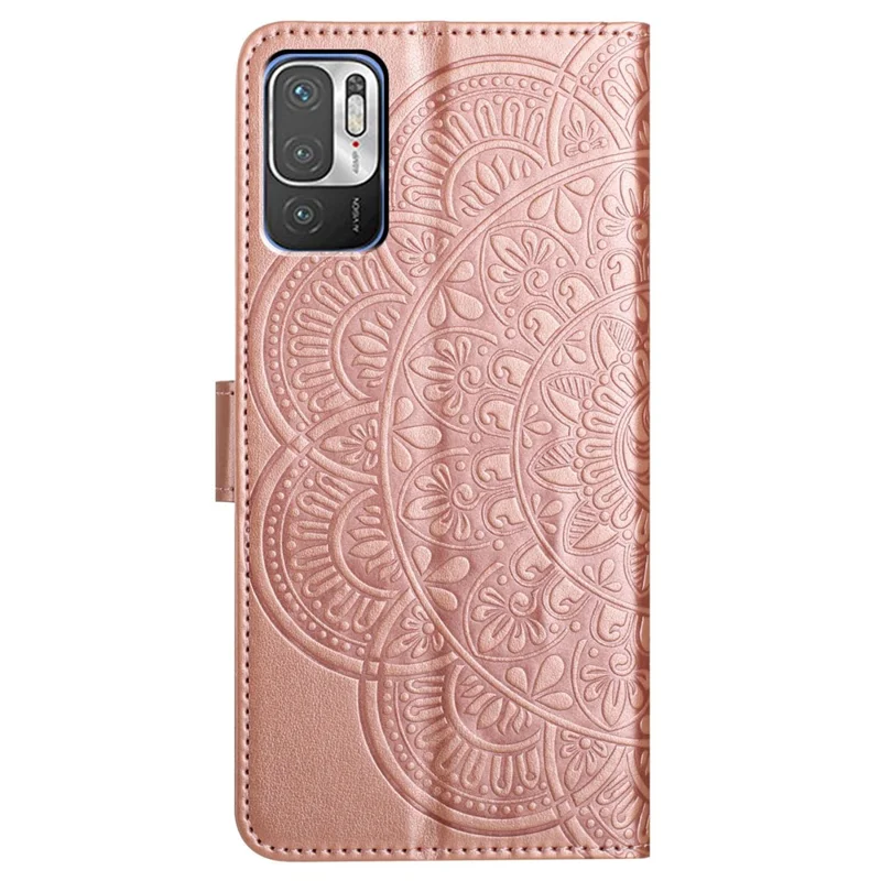 Voor Xiaomi Redmi Note 10 5G / Note 10T 5G / Poco M3 Pro 4G / 5G hoesje PU Leather telefoonhoes met standaard - Roze goud