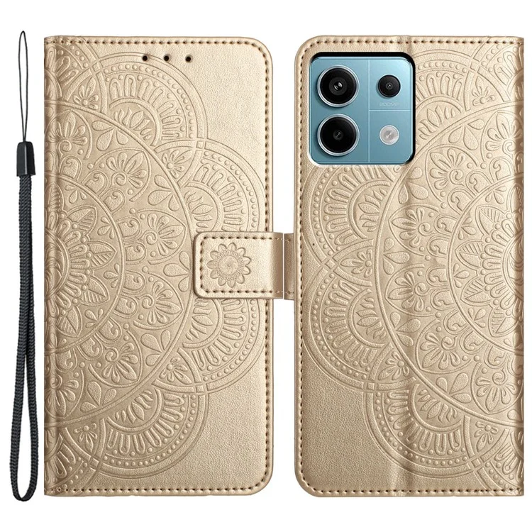 For Xiaomi Redmi Note 13 Pro 5G / Poco X6 5G Case Wallet Leather Folio Phone Cover - Gold