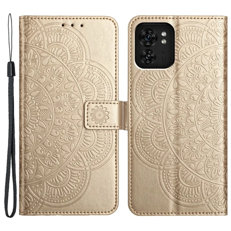Per Motorola Edge 40 5G Custodia Portafoglio Pelle PU in Piedi Flip Cover Telefono - Oro