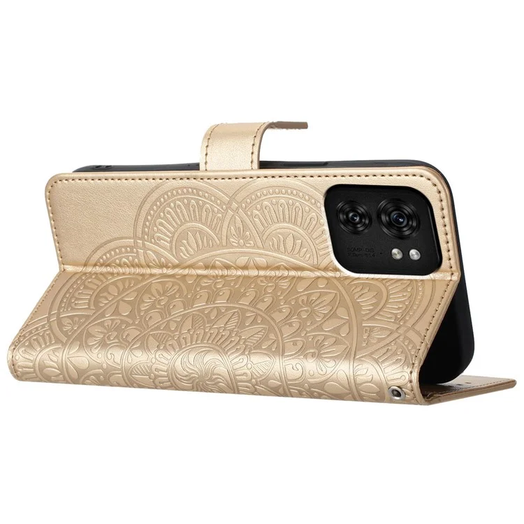 Per Motorola Edge 40 5G Custodia Portafoglio Pelle PU in Piedi Flip Cover Telefono - Oro