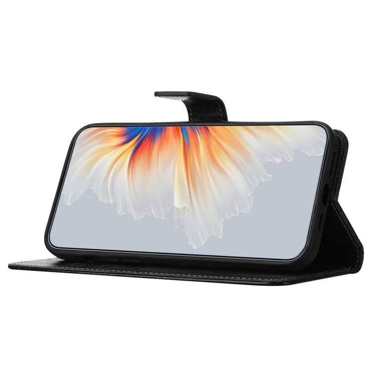 For ZTE Blade A52 Case Mandala Flower Leather Flip Cover with Wallet Stand - Black