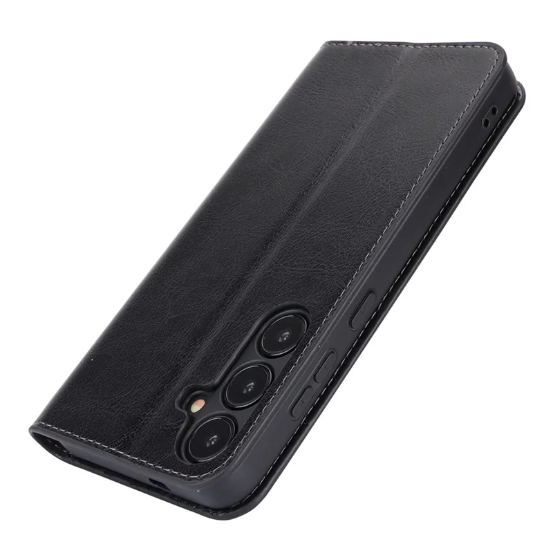 Para Samsung Galaxy S24+ Case Crazy Horse Texture Split Leather Cover com Carteira - Preto