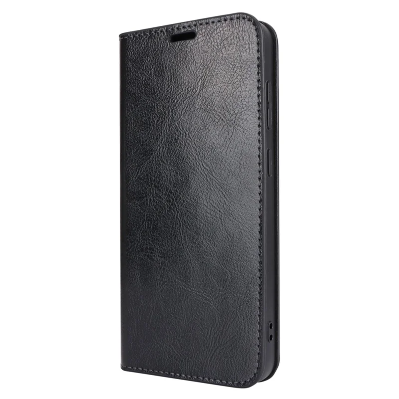 For Samsung Galaxy S24+ Case Crazy Horse Texture Split Leather Cover with Wallet - Black