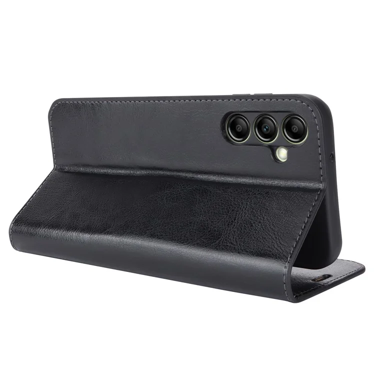 Pour Samsung Galaxy A14 5G Portefeuille Couvre de Téléphone en Cuir Divisé Couverture Magnétique - Noir