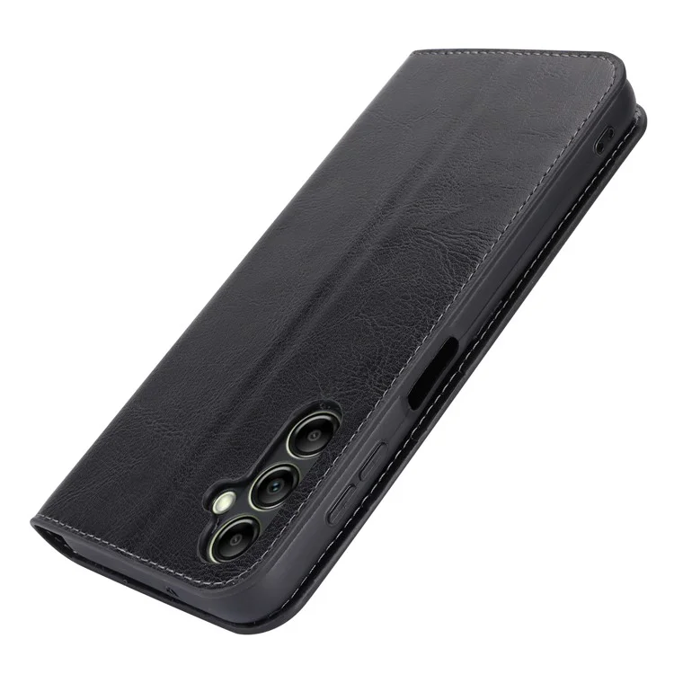 Pour Samsung Galaxy A14 5G Portefeuille Couvre de Téléphone en Cuir Divisé Couverture Magnétique - Noir