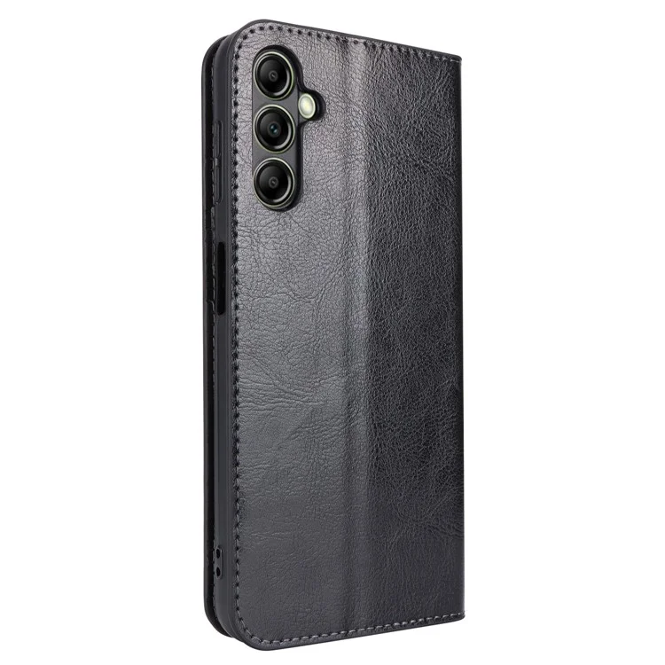 Pour Samsung Galaxy A14 5G Portefeuille Couvre de Téléphone en Cuir Divisé Couverture Magnétique - Noir