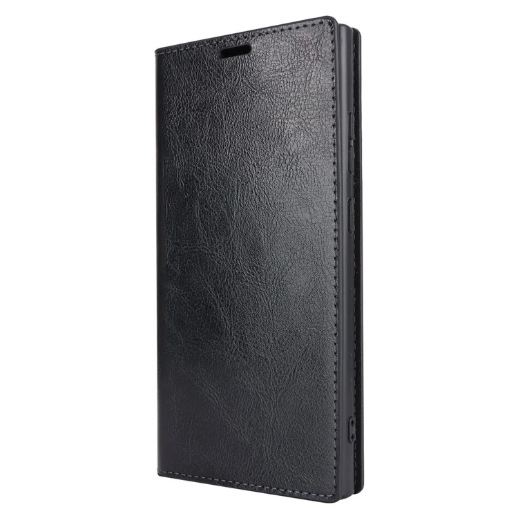 Para Samsung Galaxy S24 Ultra Case Crazy Horse Texture Split Leather Phone Cover - Negro