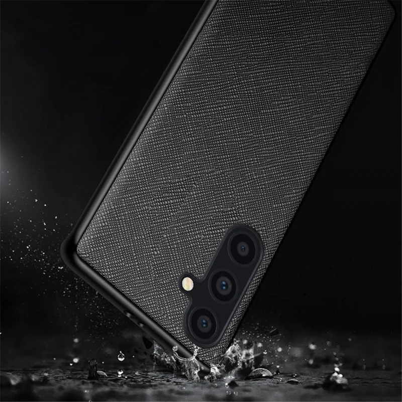 AIORIA Cross Texture Case for Samsung Galaxy S24 Shell PU Leather Coated PC+TPU Phone Cover - Green