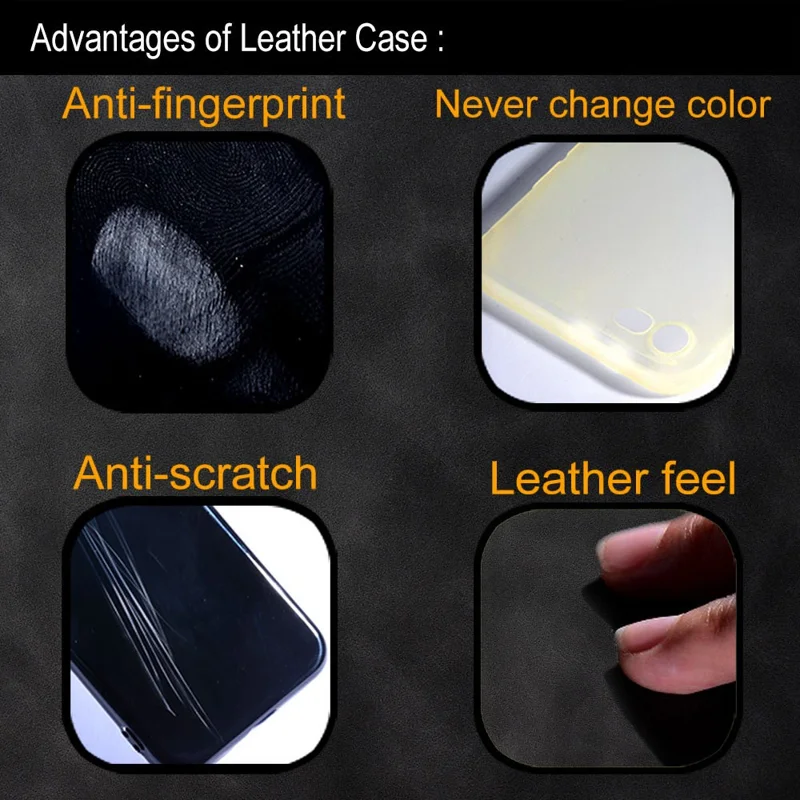 AIORIA Phone Case for Samsung Galaxy S24+ Shell Leather+PC+TPU Slim-Fit Cover - Black