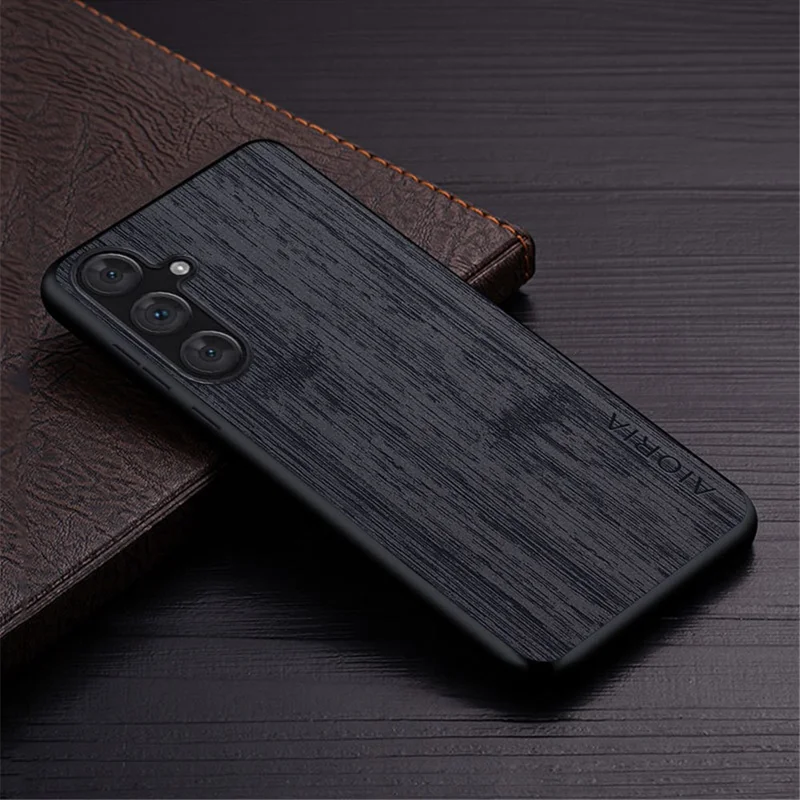 AIORIA For Samsung Galaxy A25 5G (Global) (161.0 x 76.5 x 8.3mm) Case Bamboo Texture Phone Back Cover - Black