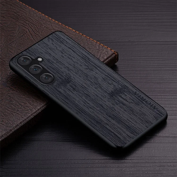 AIORIA For Samsung Galaxy S23 FE Case Leather+PC+TPU Anti-Scratch Cover - Black