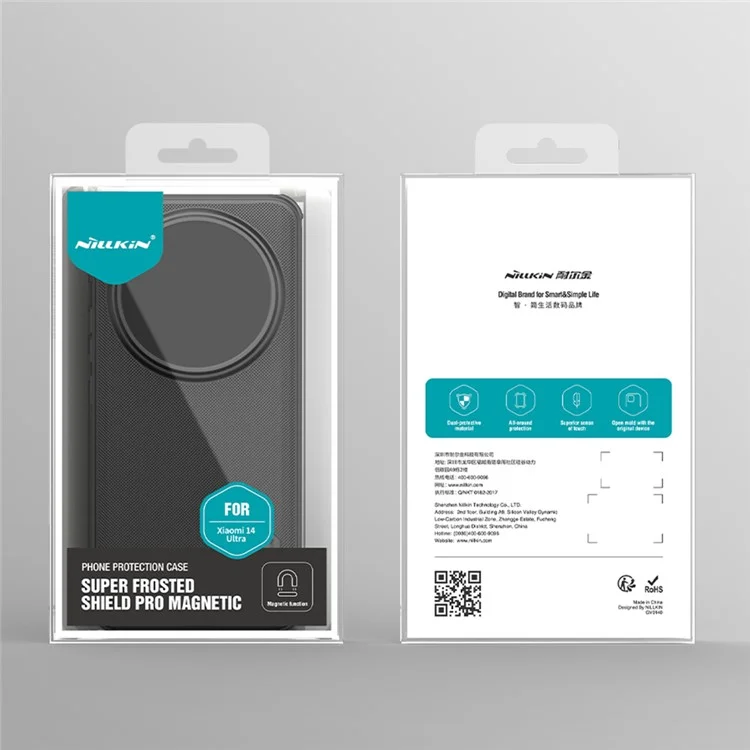 Nillkin Super Frosted Shield Pro Para Xiaomi 14 Ultra Caso PC+TPU Anti-Drop Tampa - Preto