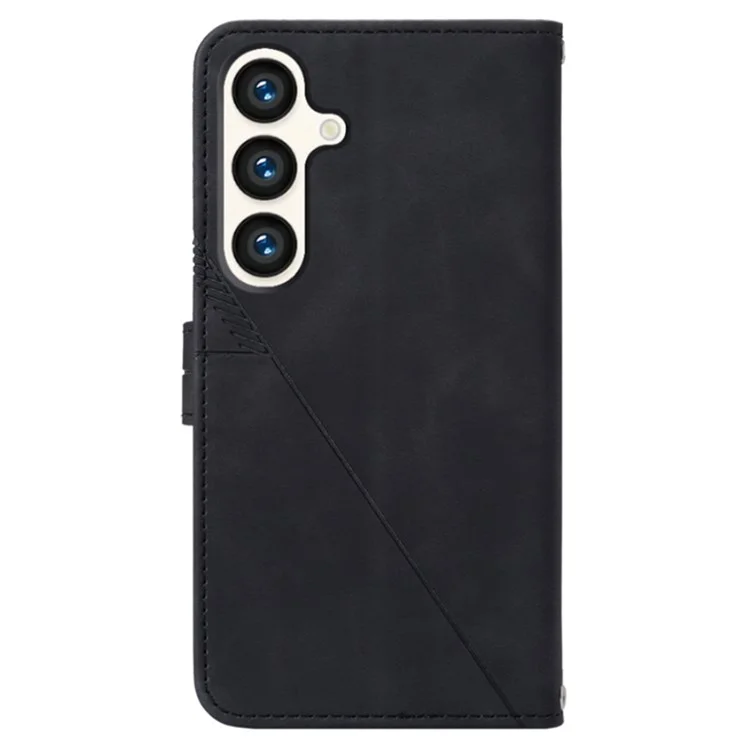 YB Imprinting Series-2 para Samsung Galaxy S24+ Funda Cartera Flip Cover con Correa de Hombro - Negro