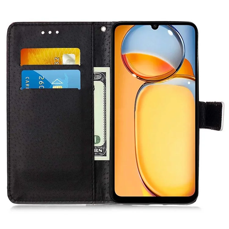Série de Impressão de Padrão YB-4 para Xiaomi Redmi 13C 4G / 13C 5G / 13R 5G / Poco M6 5G / Poco C65 4G Leather Case Wallet - Tiger
