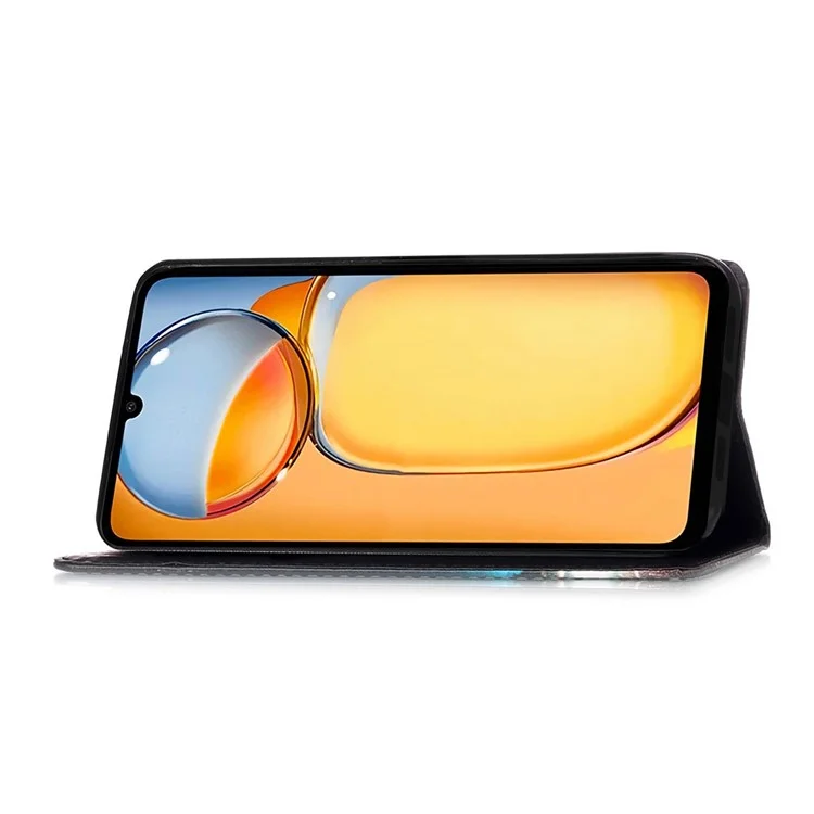 Série de Impressão de Padrão YB-4 para Xiaomi Redmi 13C 4G / 13C 5G / 13R 5G / Poco M6 5G / Poco C65 4G Leather Case Wallet - Tiger