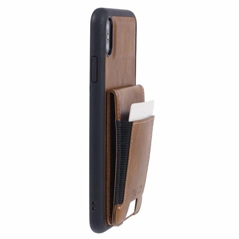 SUTENI H03 For iPhone XS Max Case PU Leather+TPU Drop Protection Phone Cover - Marrom