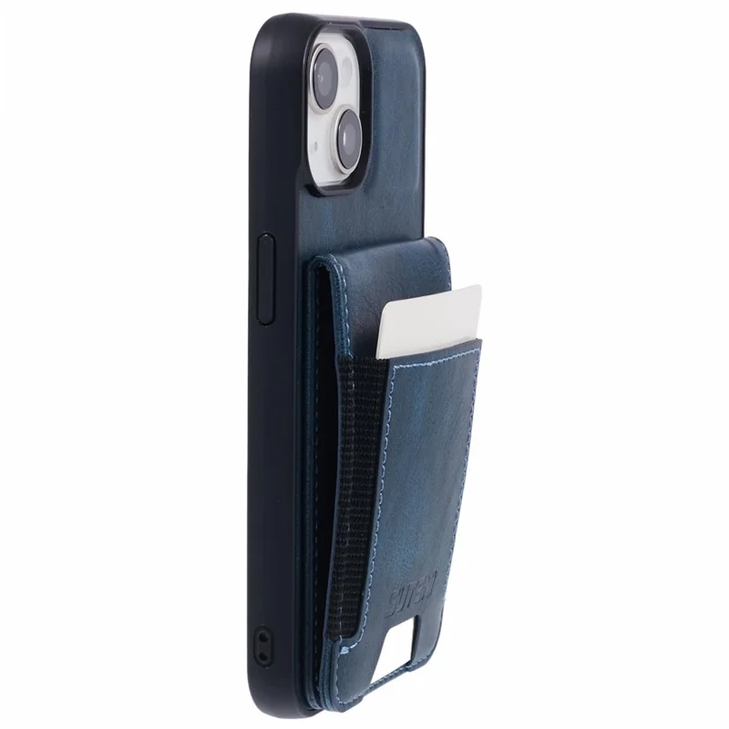 SUTENI H03 For iPhone 14 Case Card Holder Kickstand Protective Cover - Blue