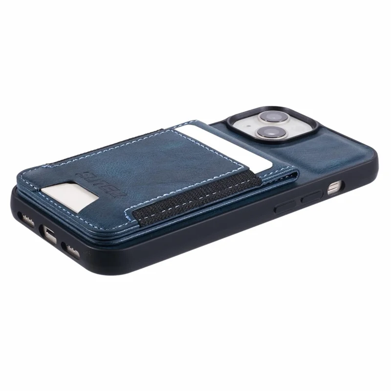 SUTENI H03 For iPhone 14 Case Card Holder Kickstand Protective Cover - Blue