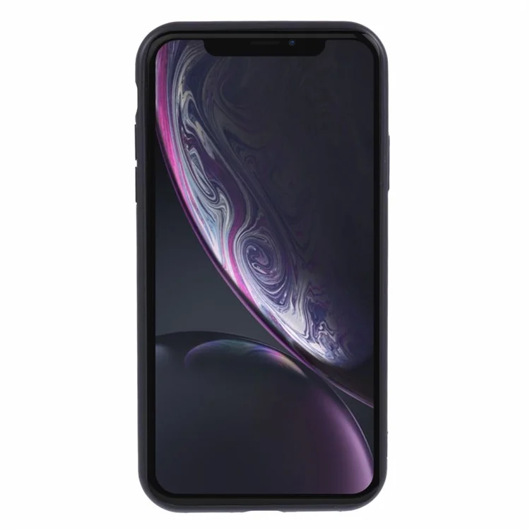 SUTENI H03 For iPhone XR 6.1 inch Case Waxy Textured Kickstand Shockproof Protective Cover - Black