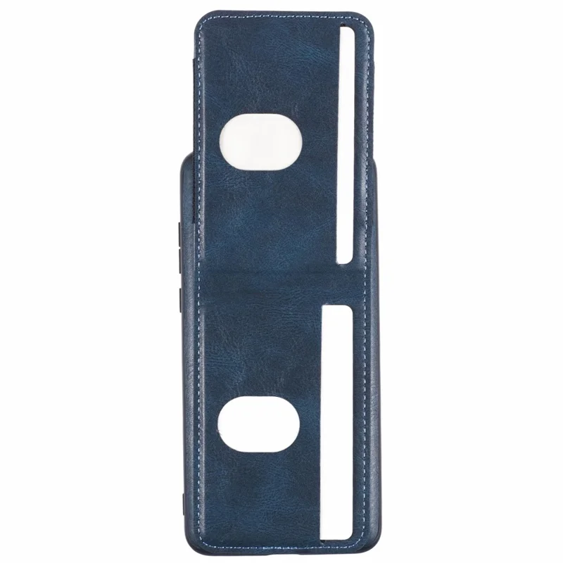 SUTENI H03 For iPhone 15 Case PU Leather Waxy Texture Card Slots Back Cover - Blue