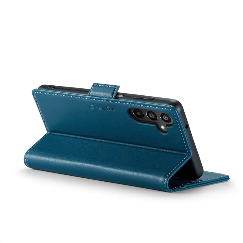 For Samsung Galaxy A15 4G / A15 5G Leather Case CASEME 023 RFID Blocking 3 Card Slot Mobile Cover - Blue