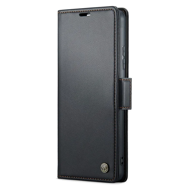 CASEME 023 Series For Xiaomi 14 Pro Case RFID Blocking Glossy Stand Phone Cover - Black