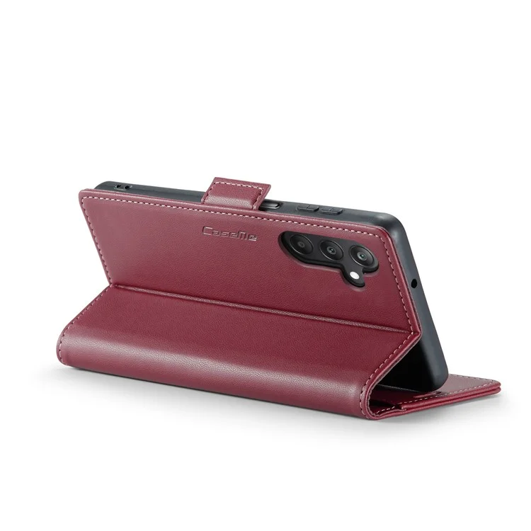 CASEME 023 Série Pour Samsung Galaxy A25 5G (Global) (161.0 x 76.5 x 8.3mm) Étui RFID Blocking Cuir Couvercle de téléphone - Rouge