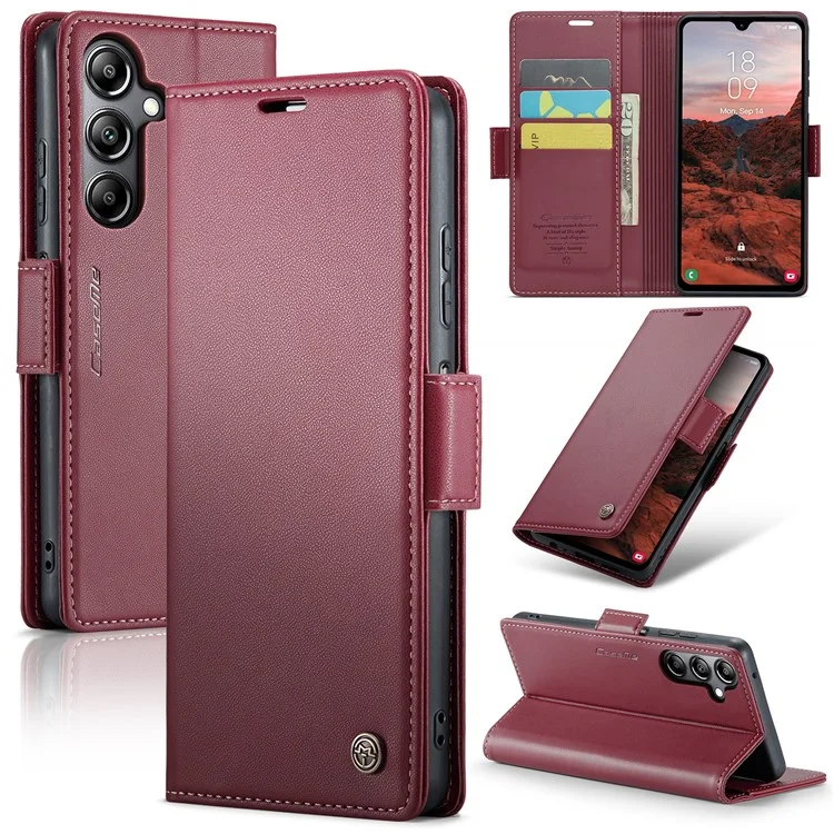 CASEME 023 Series Para Samsung Galaxy A05s 4G Caso RFID Bloqueando 3 Slots de Cartão Capa de Telefone - Vermelho
