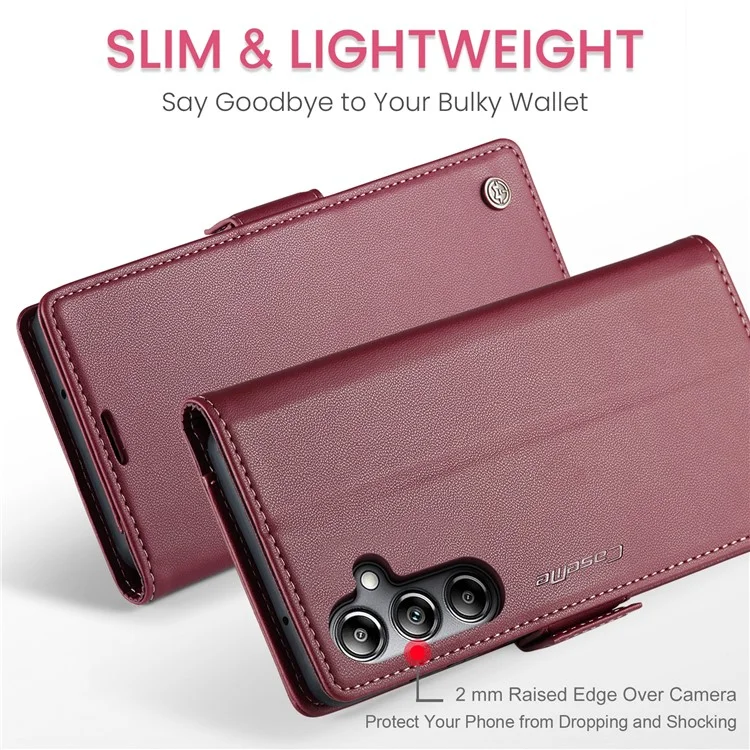 CASEME 023 Series Para Samsung Galaxy A05s 4G Caso RFID Bloqueando 3 Slots de Cartão Capa de Telefone - Vermelho