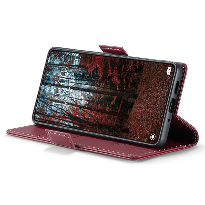 For Xiaomi 14 Magnetic Leather Case CASEME 023 RFID Blocking 3 Card Slot Mobile Cover - Red