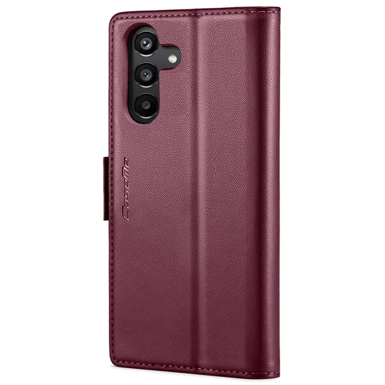 CASEME 023 Série Para Samsung Galaxy A35 5G Case Glossy Litchi Texture Phone Wallet Cover - Vermelho