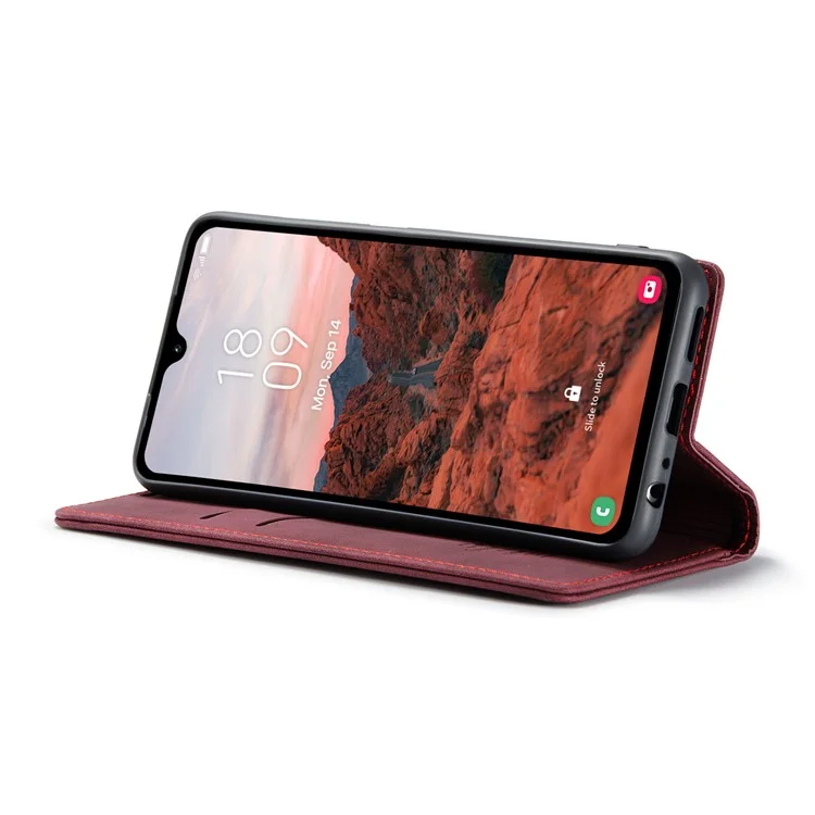 CASEME 013 Serie Für Samsung Galaxy A05s 4G Hülle Business Style View Flip Leder-Telefonhülle - Rot