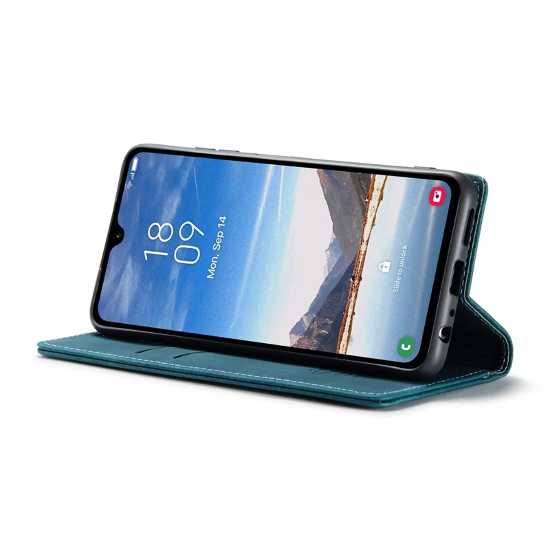 CASEME 013 Series For Samsung Galaxy A05s 4G Case Business Style View Flip Leather Phone Cover - Blue