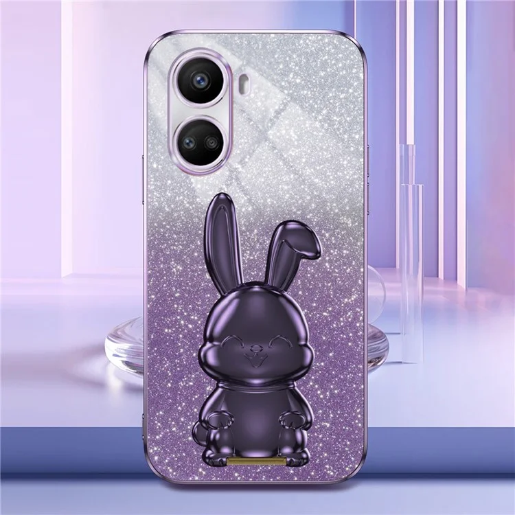 Für Huawei nova 10 SE 4G Case Glitter Powder PC+TPU Anti-Drop-Handyhülle mit ausziehbarem Ständer - Lila