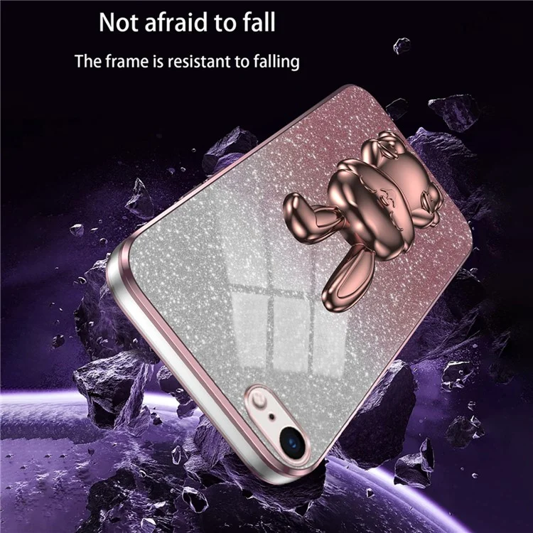 For iPhone 6 / 7 / 8 / SE (2020) / SE (2022) Cartoon Rabbit Kickstand Cover Anti-collision Phone Case - Pink