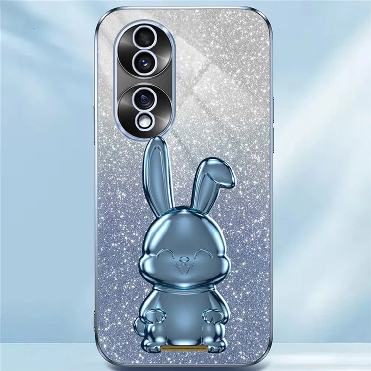Funda para teléfono móvil Honor 70 5G, diseño de conejo de dibujos animados, PC+TPU, con soporte - Azul