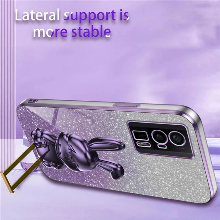 Pour Xiaomi Redmi K60 5G / K60 Pro 5G Étui de support Étui mignon de lapin antichoc Couverture de téléphone fine - Violet
